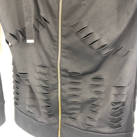 Patrizia Pepe Love sport distressed hoodie - Picture 4 of 7